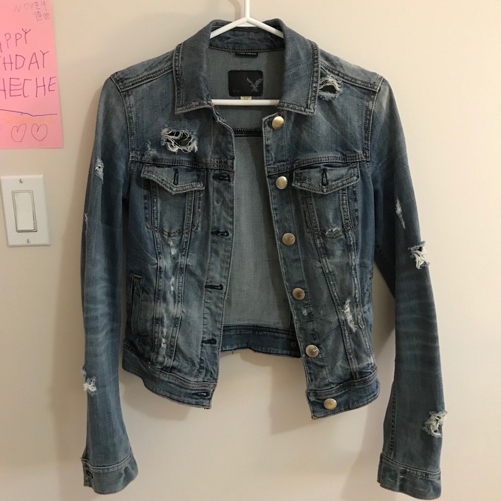 Distressed jean jacket size S